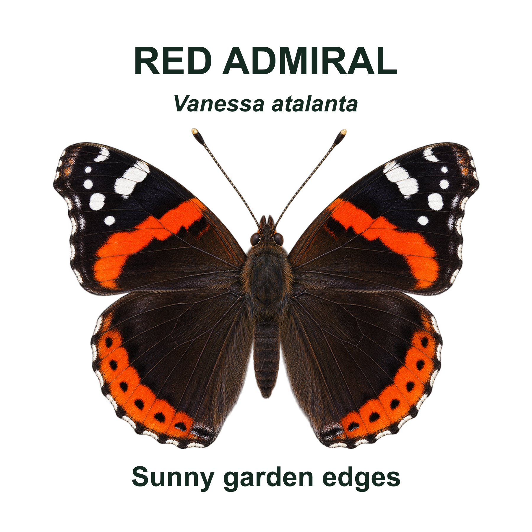 Red admiral — Transparent front PNG