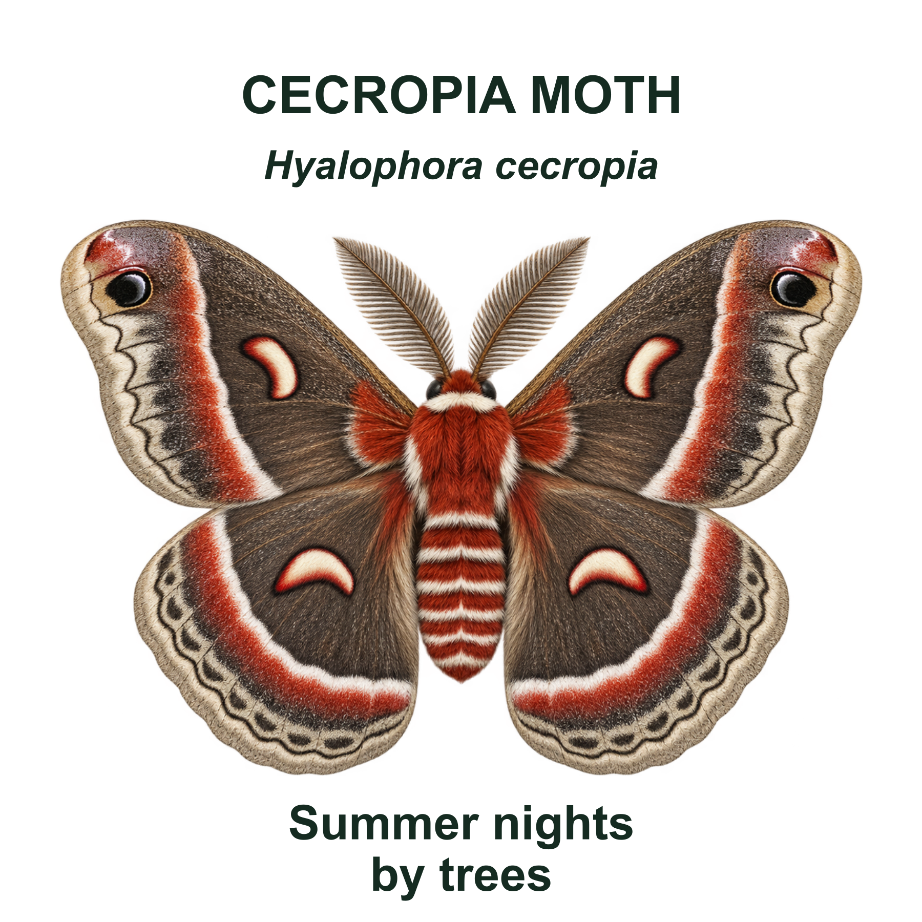 Cecropia moth — Transparent front PNG