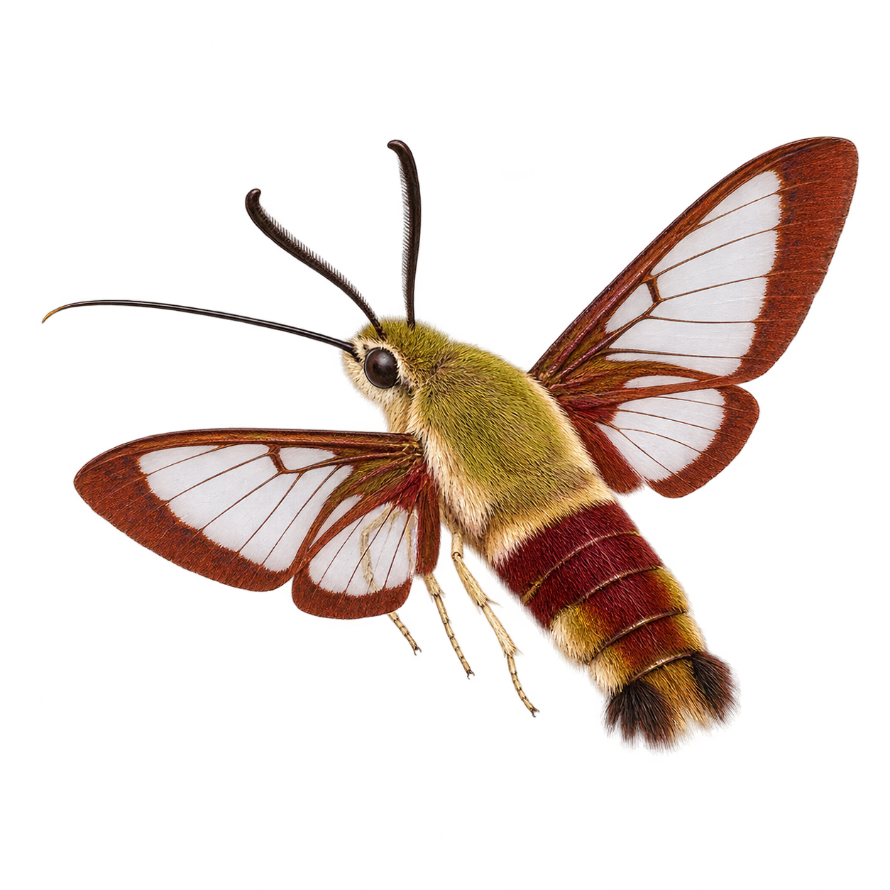 Drag this PNG into xTool Studio Hummingbird clearwing moth — Original artwork