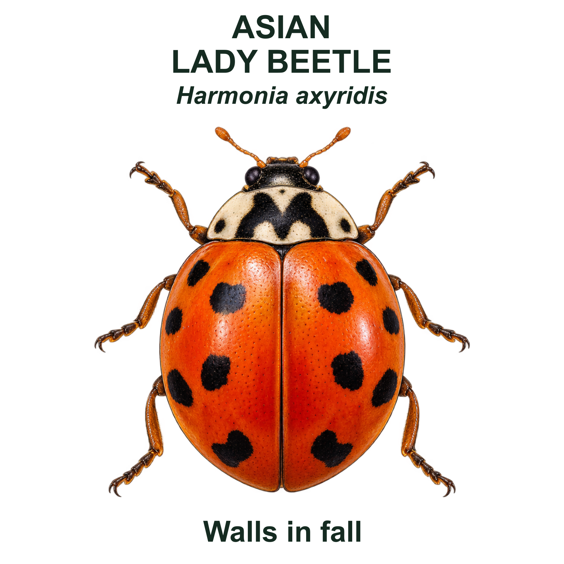 Multicolored Asian lady beetle — Transparent front PNG