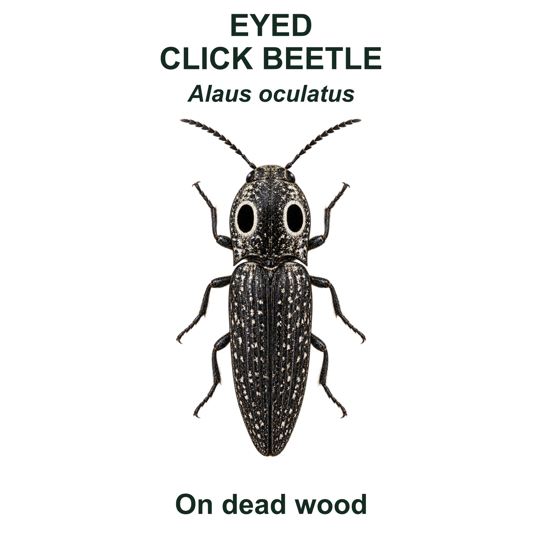 Drag this PNG into xTool Studio Eastern eyed click beetle — Transparent front PNG