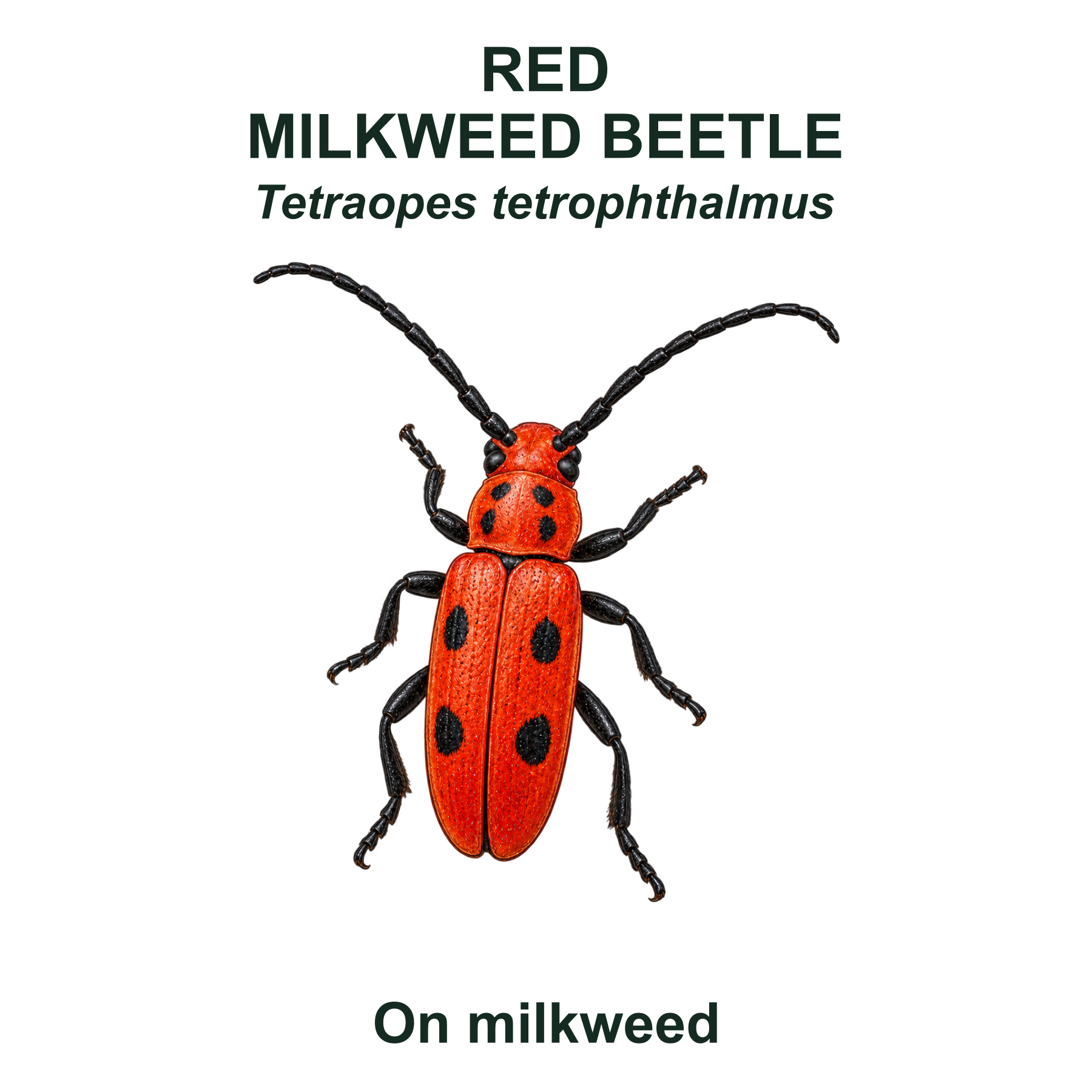 Drag this PNG into xTool Studio Red milkweed beetle — Transparent front PNG