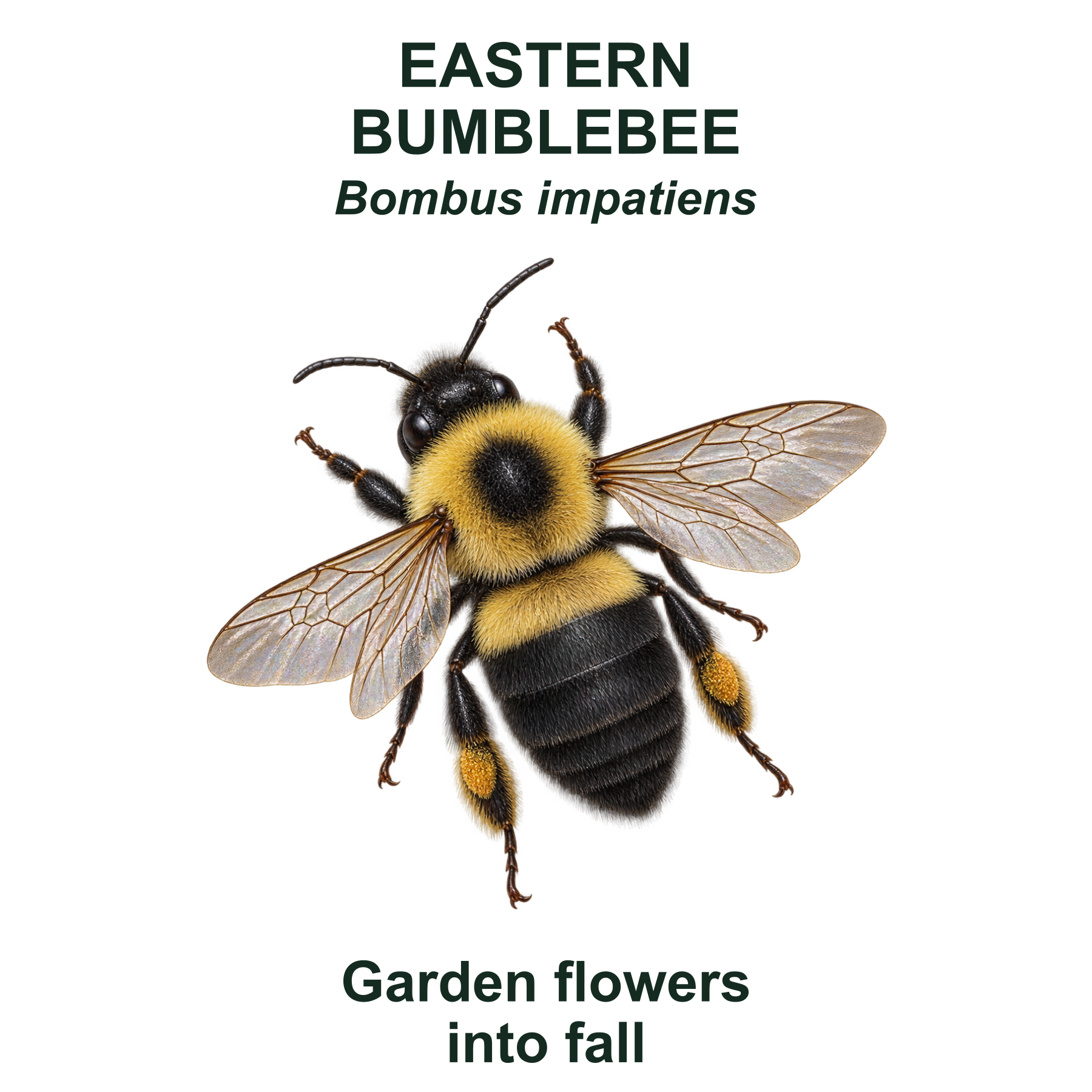 Drag this PNG into xTool Studio Common eastern bumblebee — Transparent front PNG