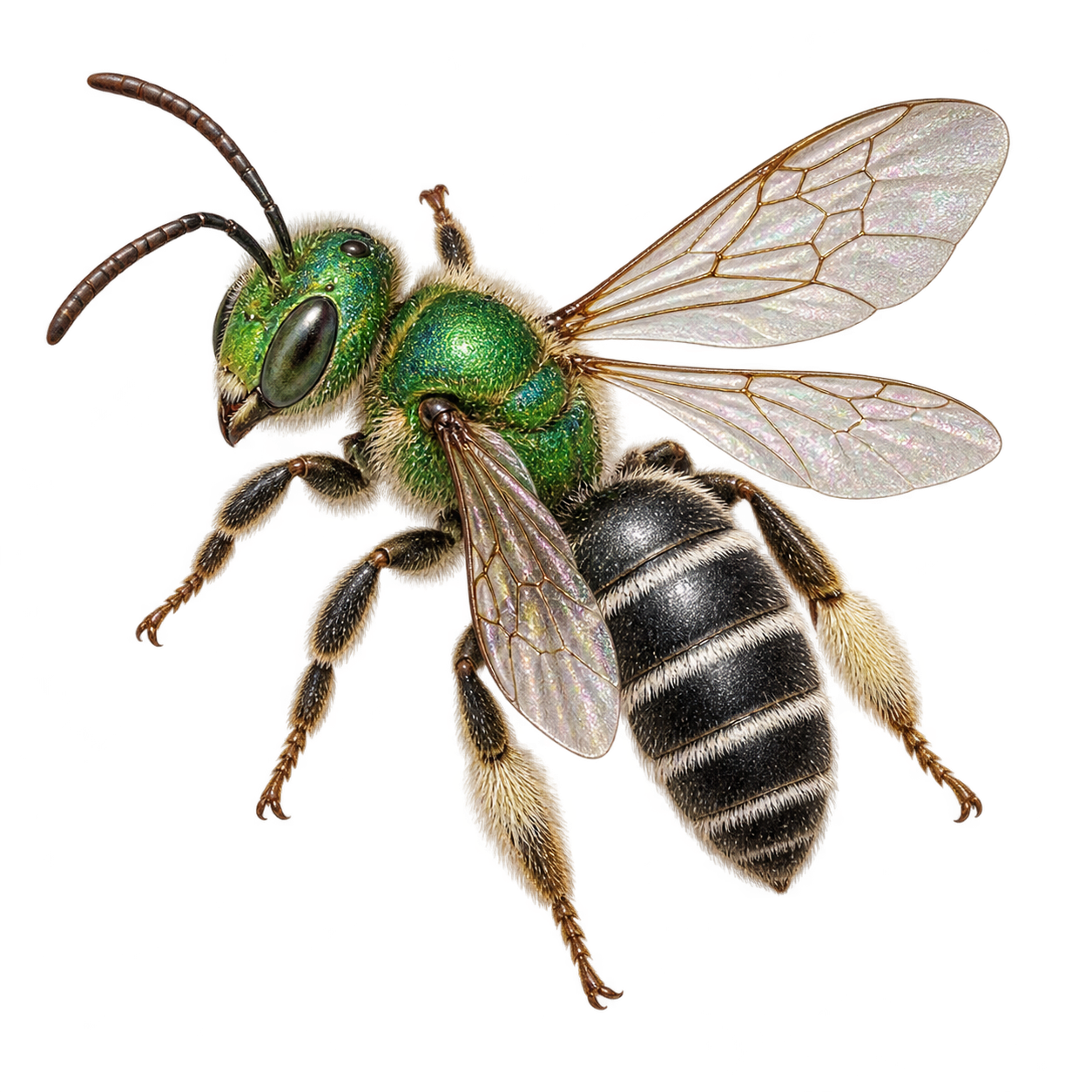 Drag this PNG into xTool Studio Bicolored striped sweat bee — Original artwork