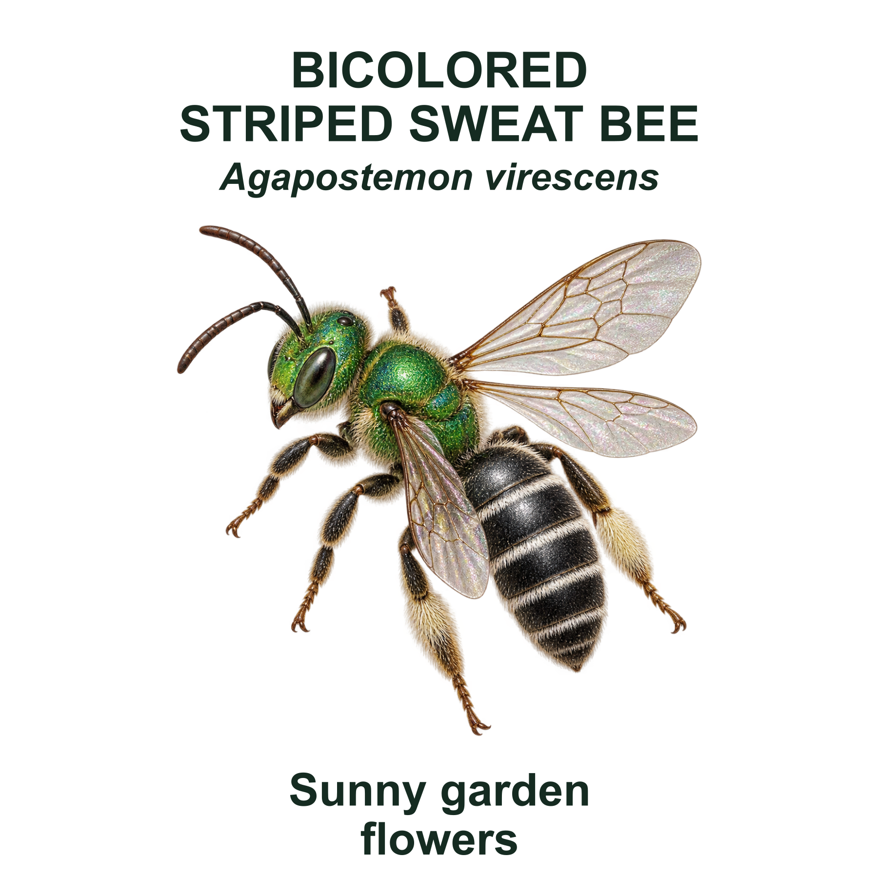 Drag this PNG into xTool Studio Bicolored striped sweat bee — Transparent front PNG