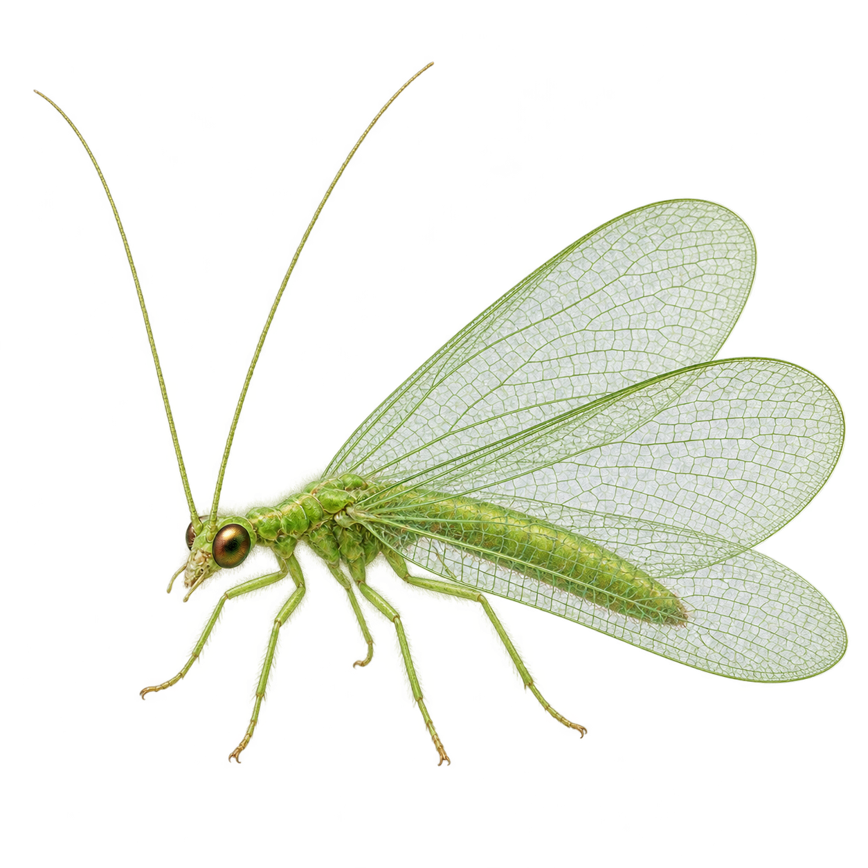Drag this PNG into xTool Studio Green lacewing — Original artwork