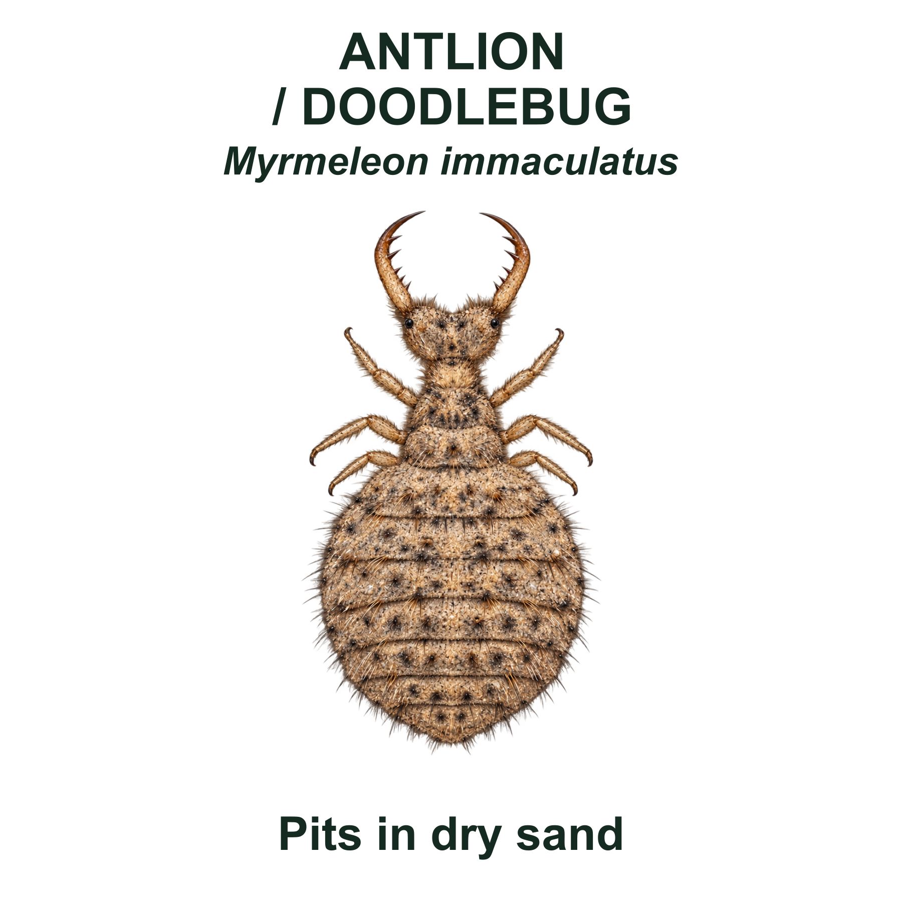 Antlion / doodlebug — Transparent front PNG