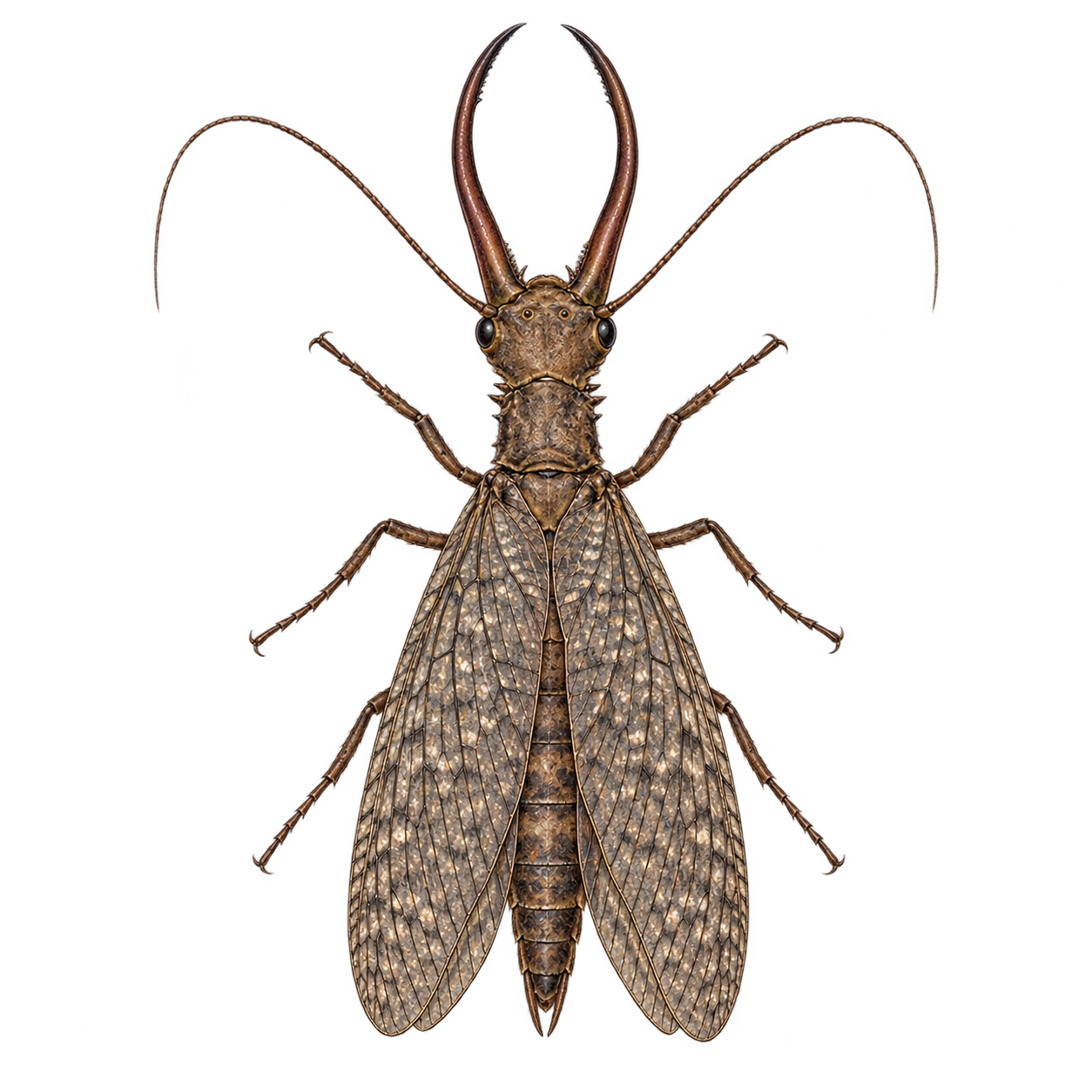 Drag this PNG into xTool Studio Eastern dobsonfly — Original artwork