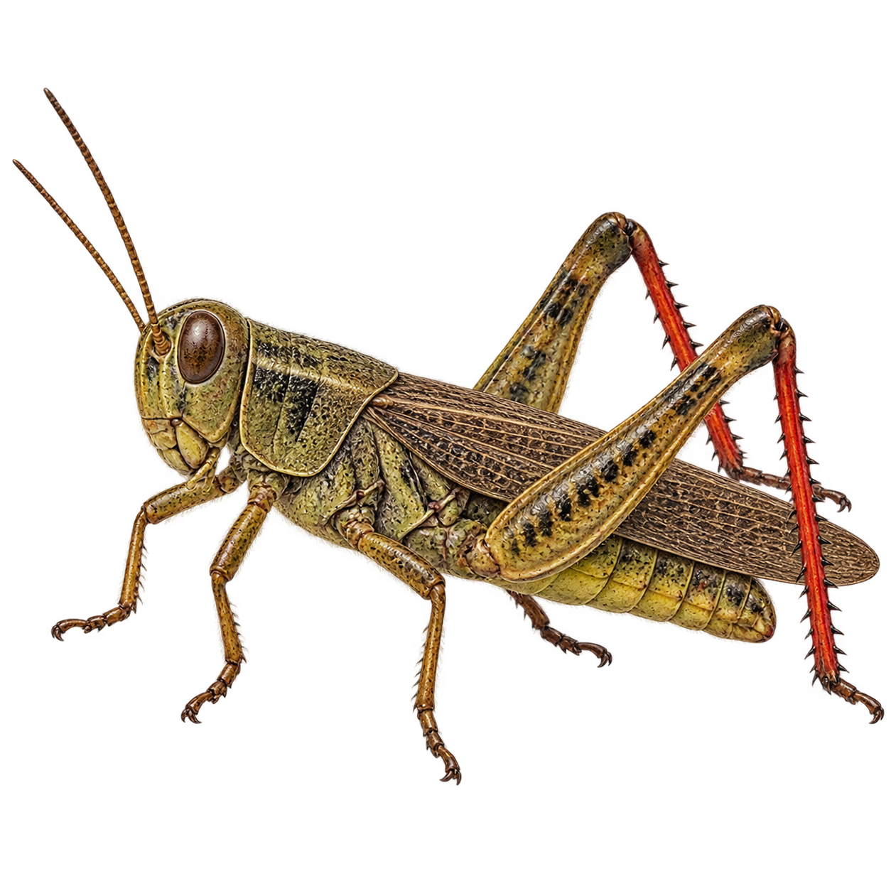 Drag this PNG into xTool Studio Red-legged grasshopper — Original artwork