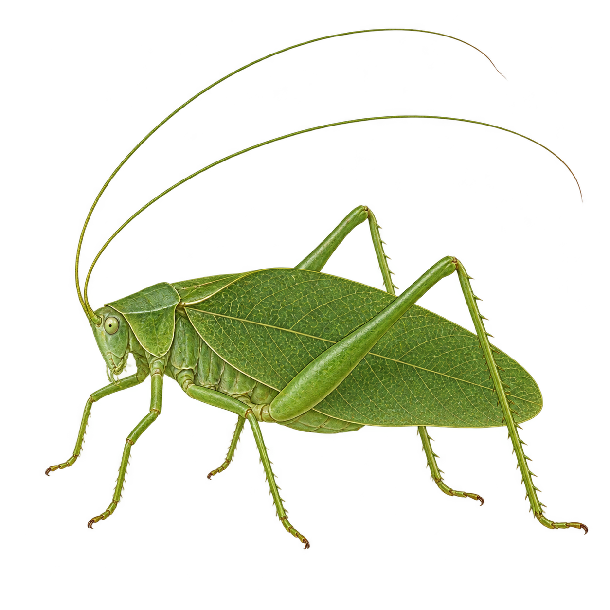 Drag this PNG into xTool Studio Bush katydid — Original artwork