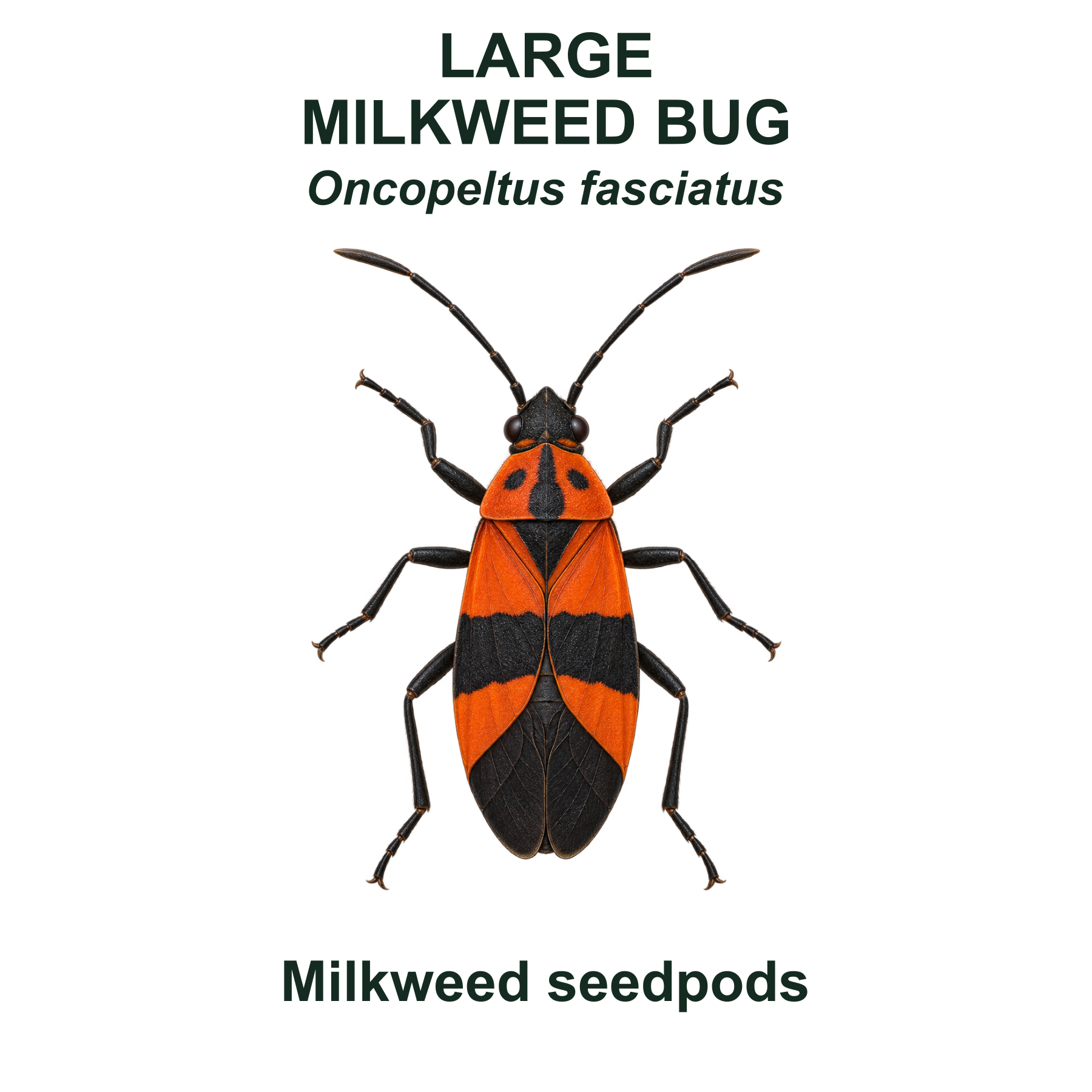 Large milkweed bug — Transparent front PNG