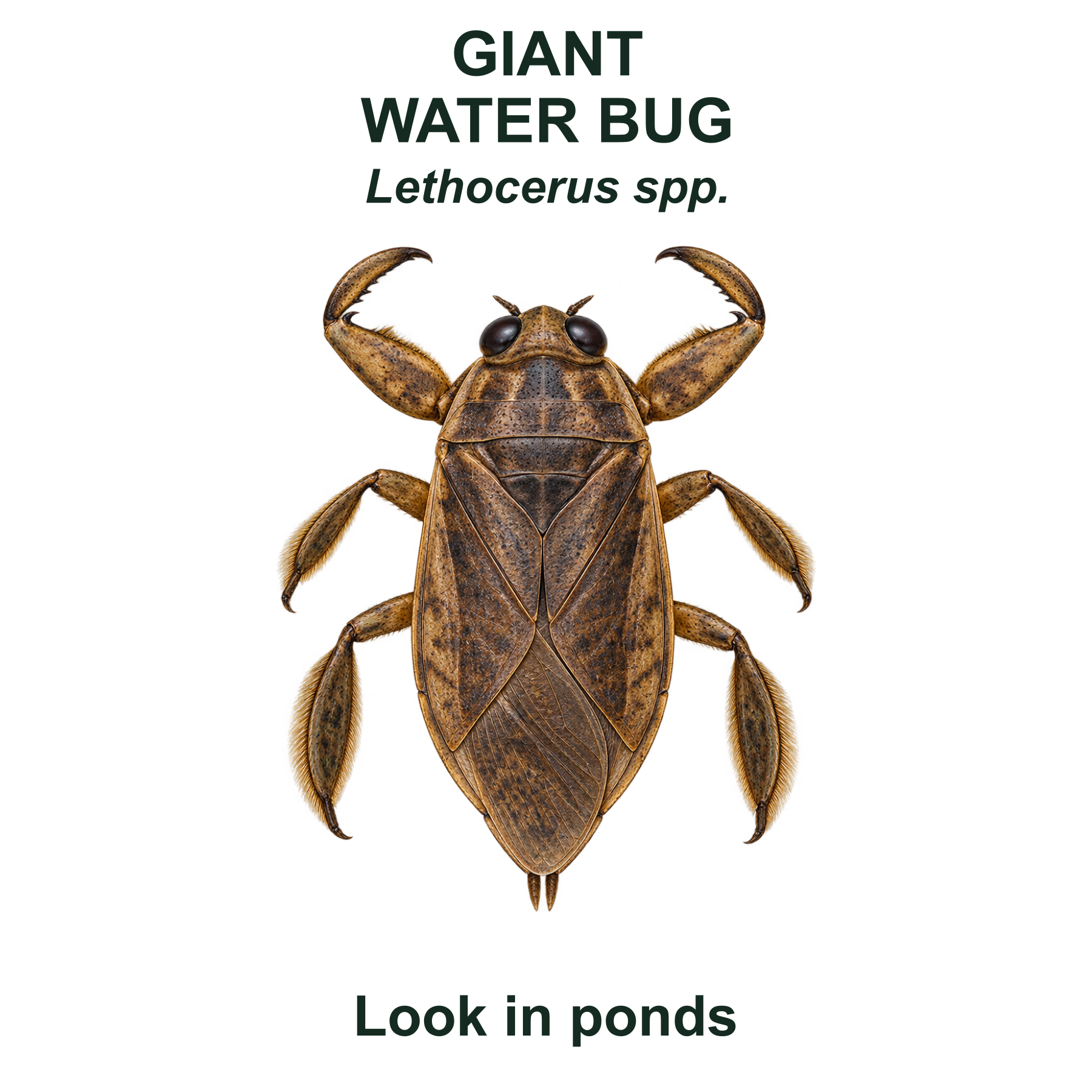 Drag this PNG into xTool Studio Giant water bug — Transparent front PNG