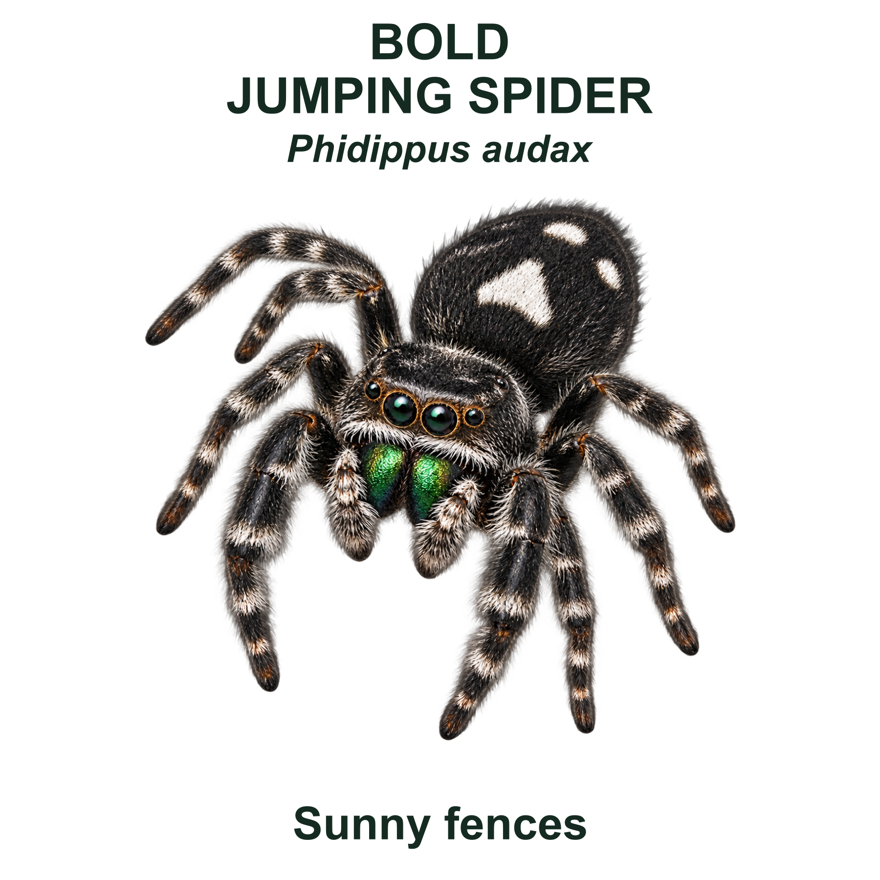 Bold jumping spider — Transparent front PNG