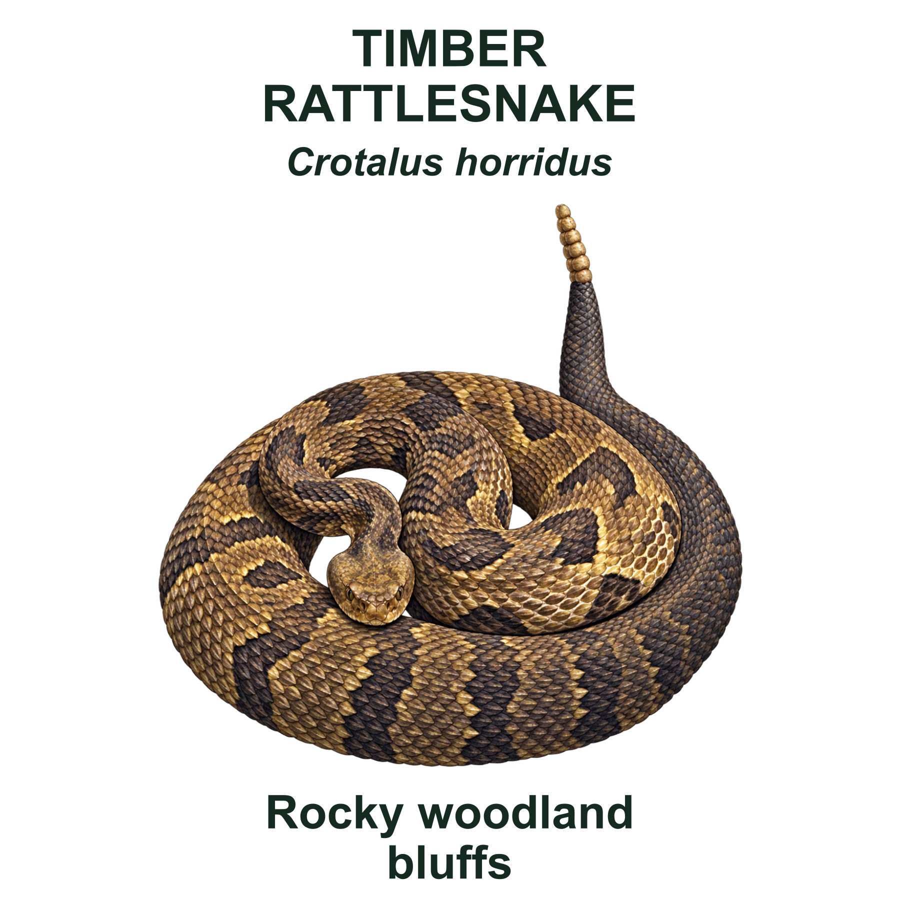 Timber rattlesnake — Transparent front PNG