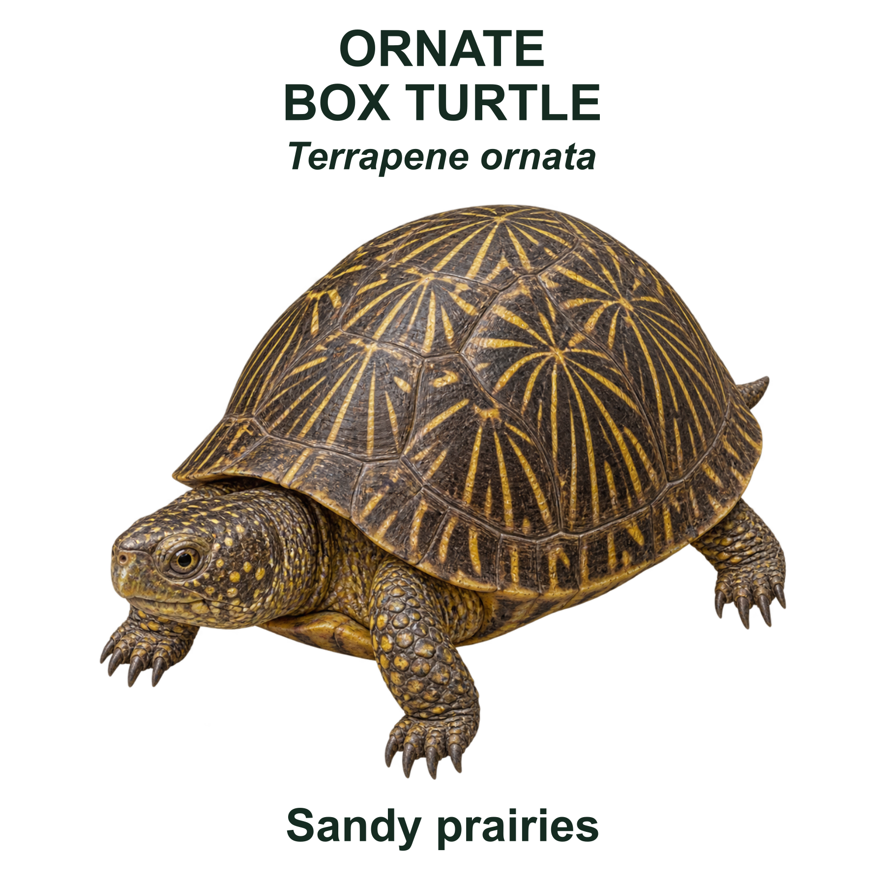 Ornate box turtle — Transparent front PNG