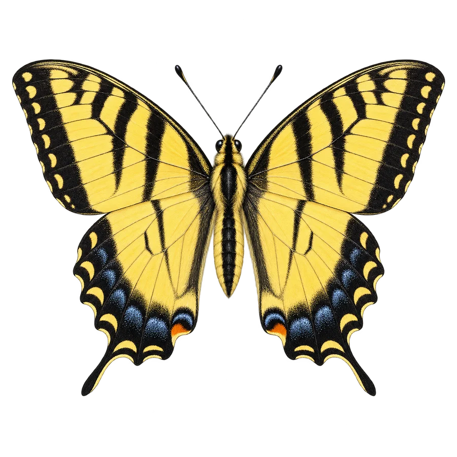 Eastern tiger swallowtail, male illustration