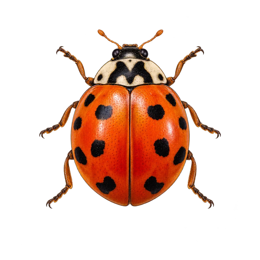 Multicolored Asian lady beetle illustration