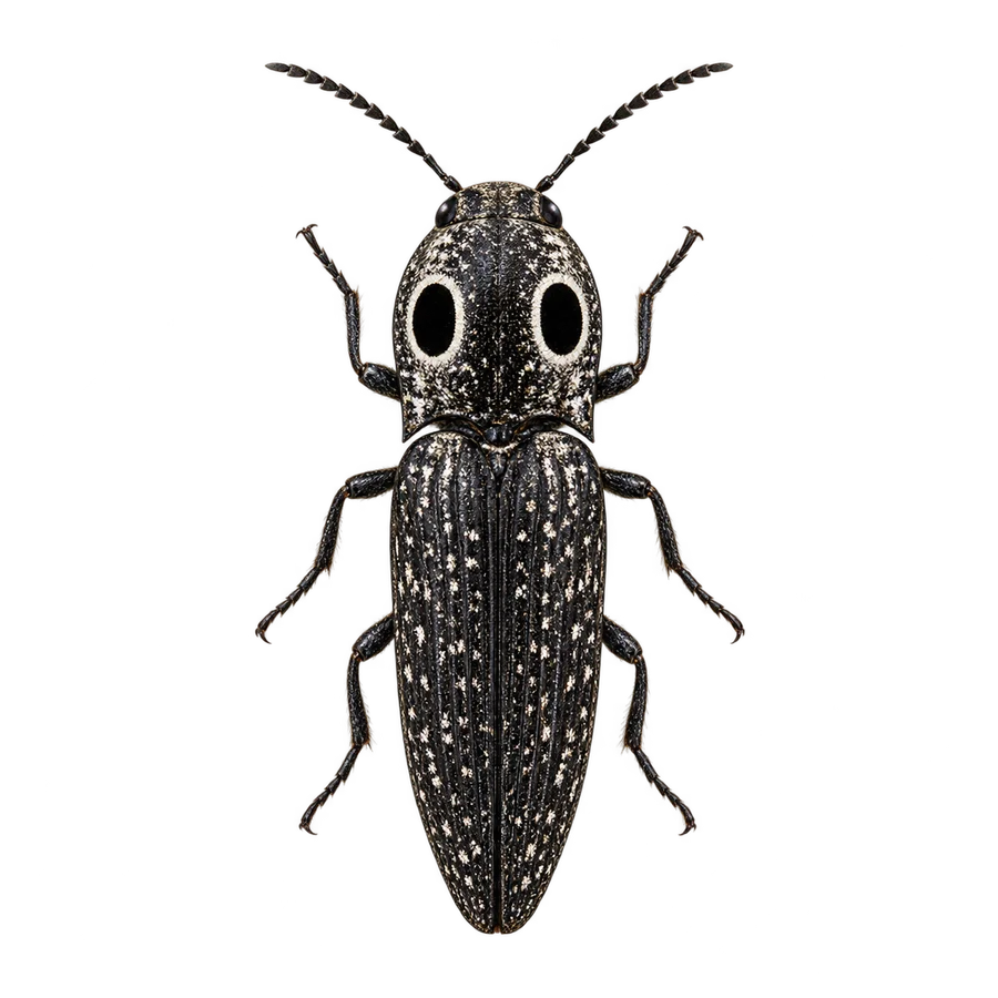 Eastern eyed click beetle illustration