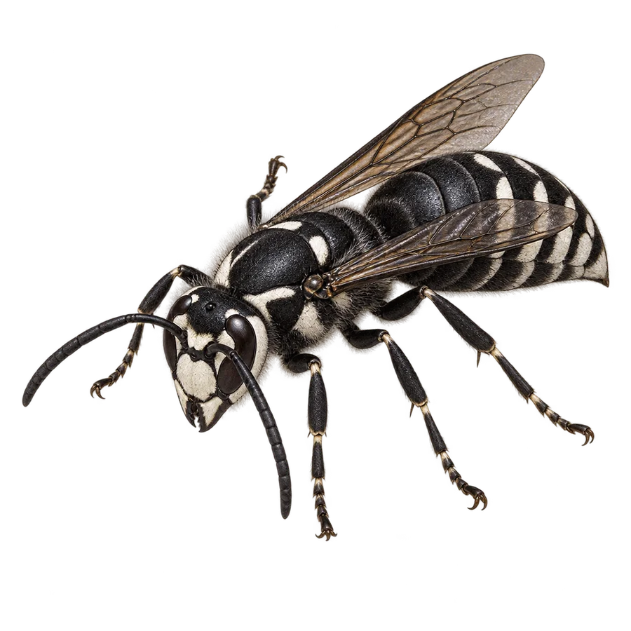 Bald-faced hornet, female worker illustration