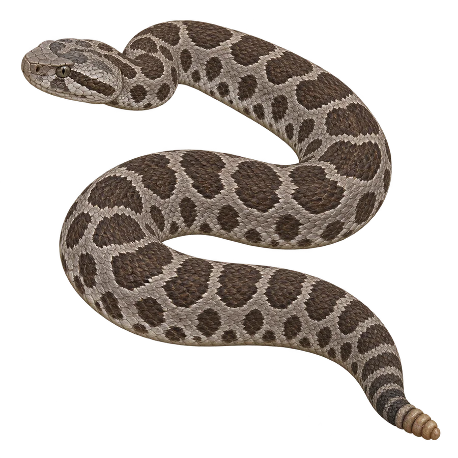 Eastern massasauga rattlesnake illustration