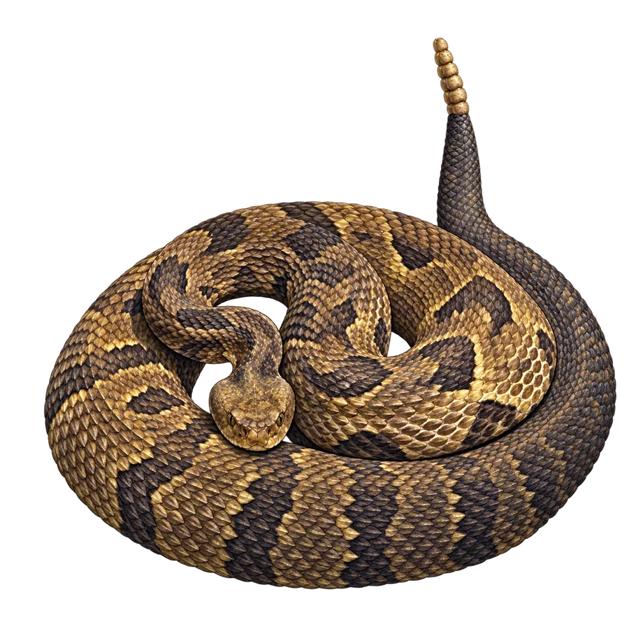 Timber rattlesnake illustration
